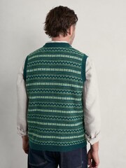 Seasalt Cornwall Green Fair Isle Walt Mens Tank Top - Image 3 of 5