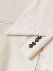 Reiss Off White Heat Linen Blend Single Breasted Slim Fit Blazer - Image 6 of 7