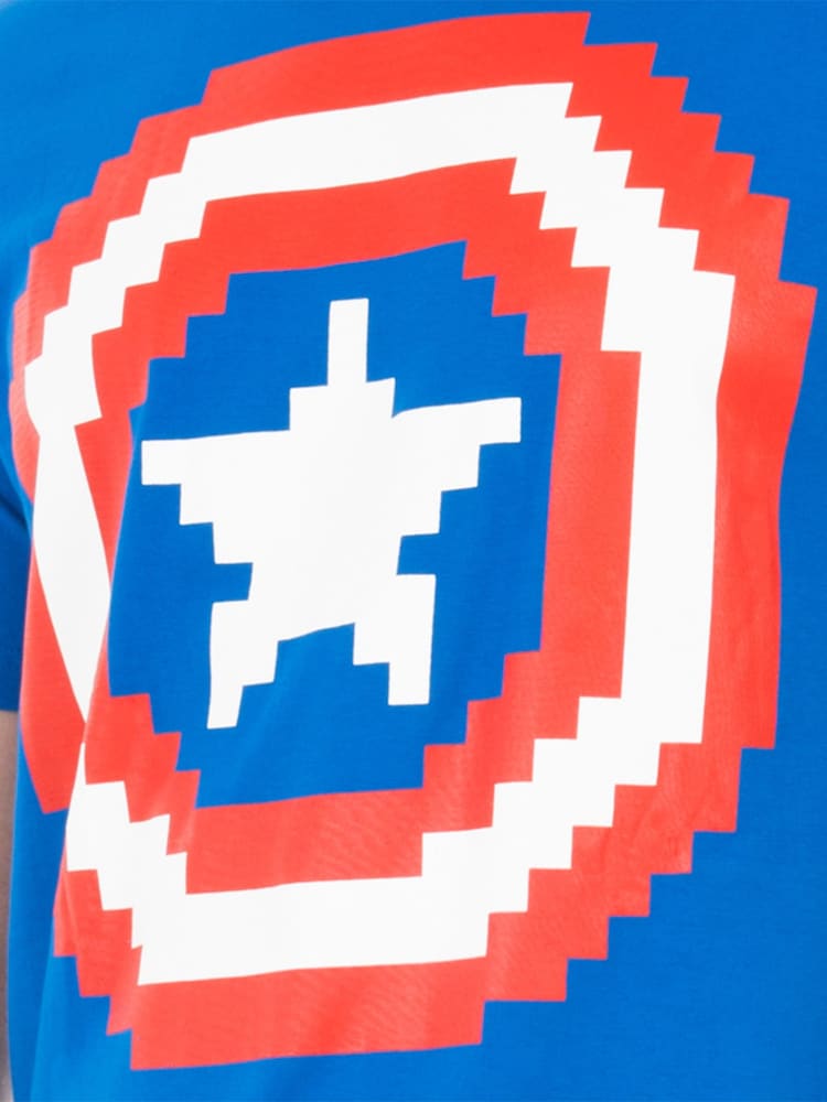 Character Sky Blue Captain America Short 100% Cotton Pyjamas - Image 4 of 5