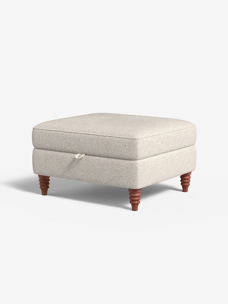 MADE.COM Pax Boucle Off White Orson Footstool - Image 1 of 3