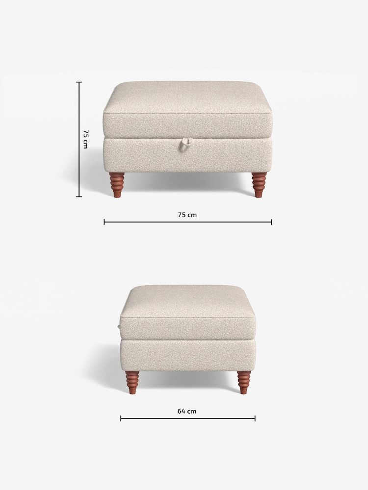 MADE.COM Pax Boucle Off White Orson Footstool - Image 3 of 3