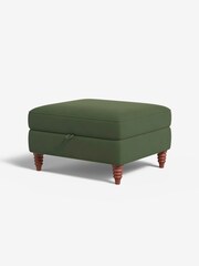 MADE.COM Matt Velvet Grass Green Orson Footstool - Image 1 of 3