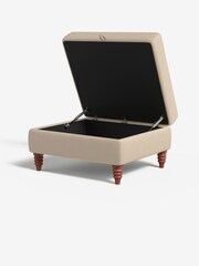 MADE.COM Cotton Weave Oatmeal Orson Footstool - Image 2 of 3