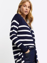 River Island črtast; progast Longline pletena jopa - Slika 4 iz 4