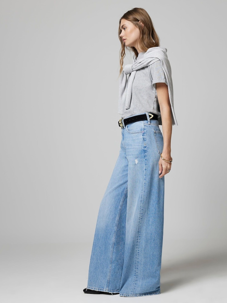 River Island Blue High Rise Wide Leg Baggy Jeans - Image 2 of 6