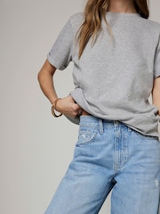 River Island Blue High Rise Wide Leg Baggy Jeans - Image 4 of 6