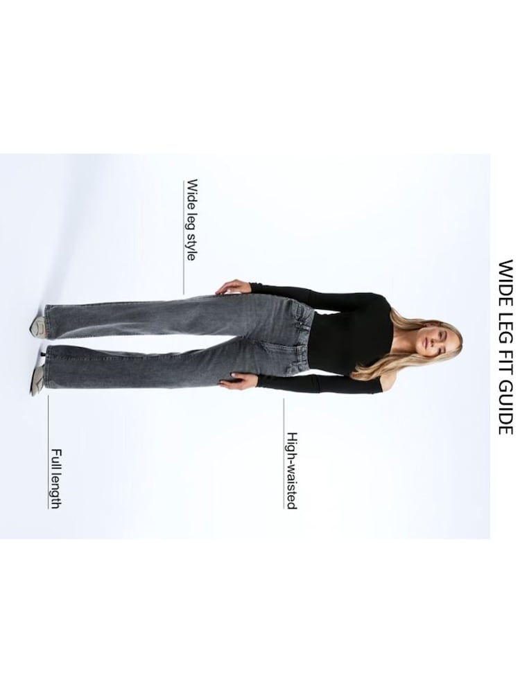 River Island Blue High Rise Wide Leg Baggy Jeans - Image 6 of 6