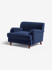 MADE.COM Matt Velvet Navy Blue Orson Loveseat - Image 1 of 3