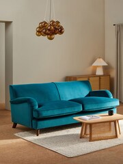 MADE.COM Matt Velvet Navy Blue Orson Loveseat - Image 2 of 3