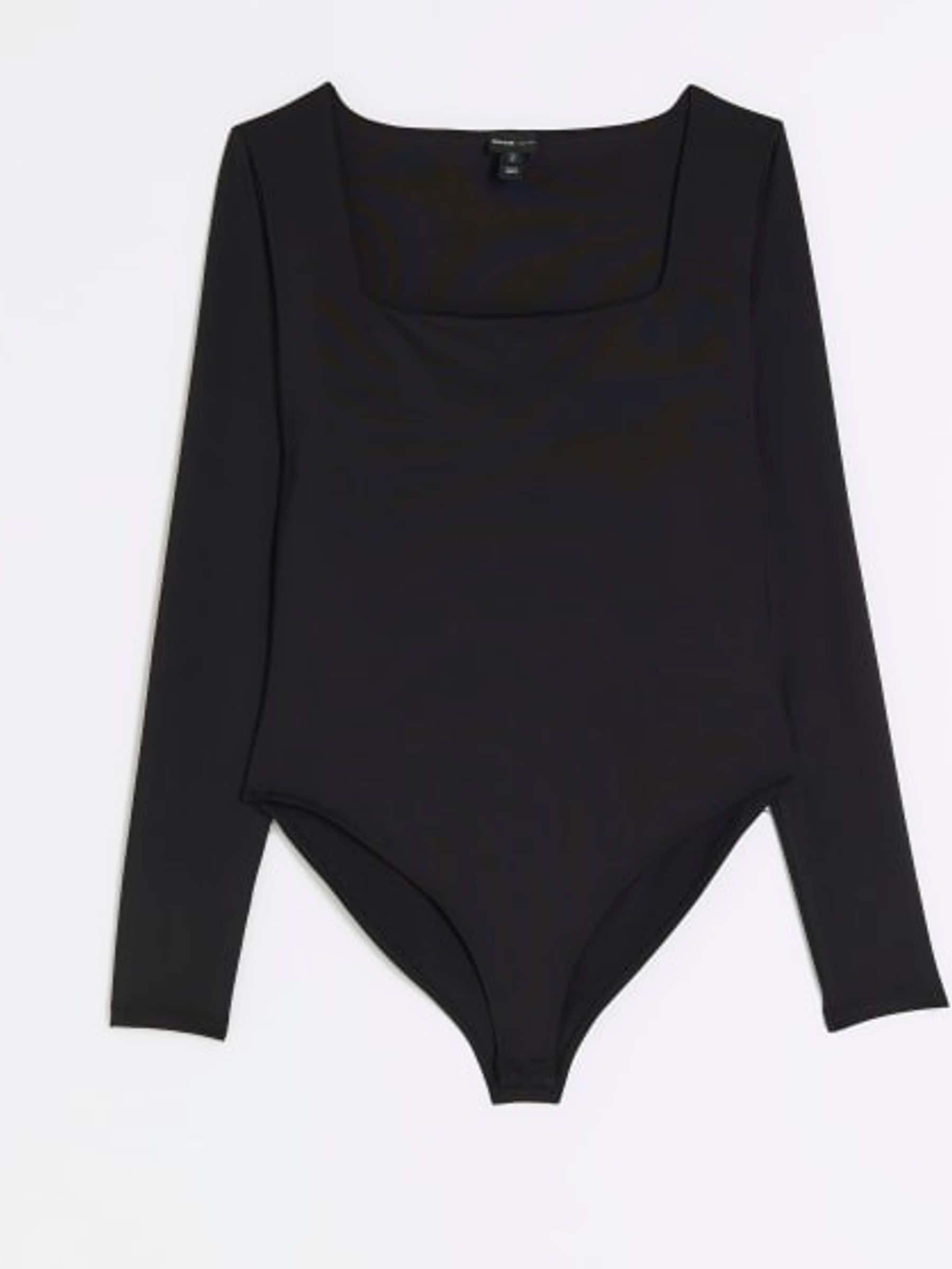 Black square neck bodysuit store