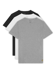 Lyle & Scott Jet Black/ Mid Grey Marl/ White Basic T-Shirts 3 Pack - Image 1 of 5