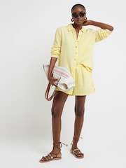 River Island Yellow Linen Feel Shirt - Image 1 of 4