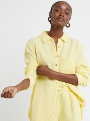 River Island Yellow Linen Feel Shirt - Image 2 of 4