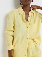 River Island Yellow Linen Feel Shirt - Image 3 of 4