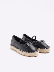River Island Black Espadrille Ballet Pump Flatform Shoes - Image 2 of 5
