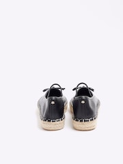 River Island Black Espadrille Ballet Pump Flatform Shoes - Image 3 of 5