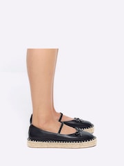 River Island Black Espadrille Ballet Pump Flatform Shoes - Image 5 of 5