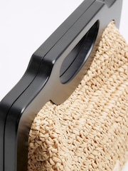 River Island Beige Chunky Raffia 100% Cotton Clutch - Image 4 of 5