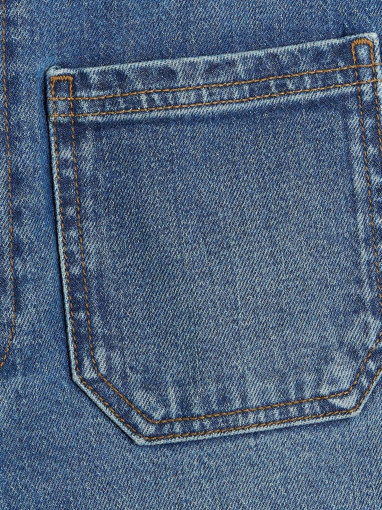 Niebieski 2 - River Island High Waisted Pocket Front Wide Leg Jeans - Image 6 of 7