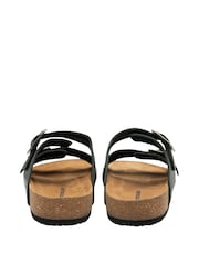 Dunlop Black Twin Buckle Footbed Mens Mules - Image 2 of 3