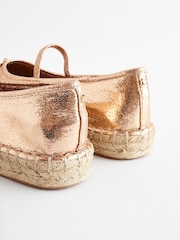 River Island Rose Gold Espadrille Ballet Pump Flatform Shoes - Image 4 of 5