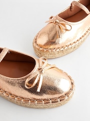 River Island Rose Gold Espadrille Ballet Pump Flatform Shoes - Image 5 of 5