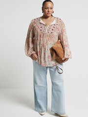 River Island Curve Gesmoktes Oberteil mit Mustermix - Bild 2 von 6