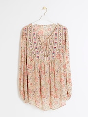River Island Curve Gesmoktes Oberteil mit Mustermix - Bild 5 von 6