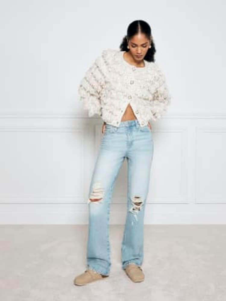 River Island Blue High Rise Straight Leg Non Strech Jeans - Image 1 of 4