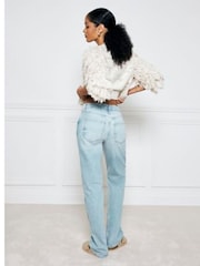 River Island Blue High Rise Straight Leg Non Strech Jeans - Image 2 of 4