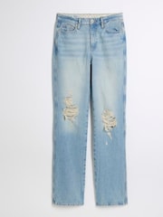 River Island Blue High Rise Straight Leg Non Strech Jeans - Image 3 of 4
