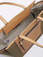 River Island Khaki Canvas Panel Shopper Bag - Image 2 of 3