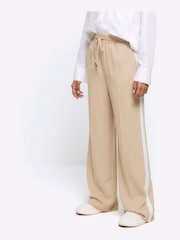 Bej - Dungă Croit Pantaloni lateral River Island - Image 1 of 4