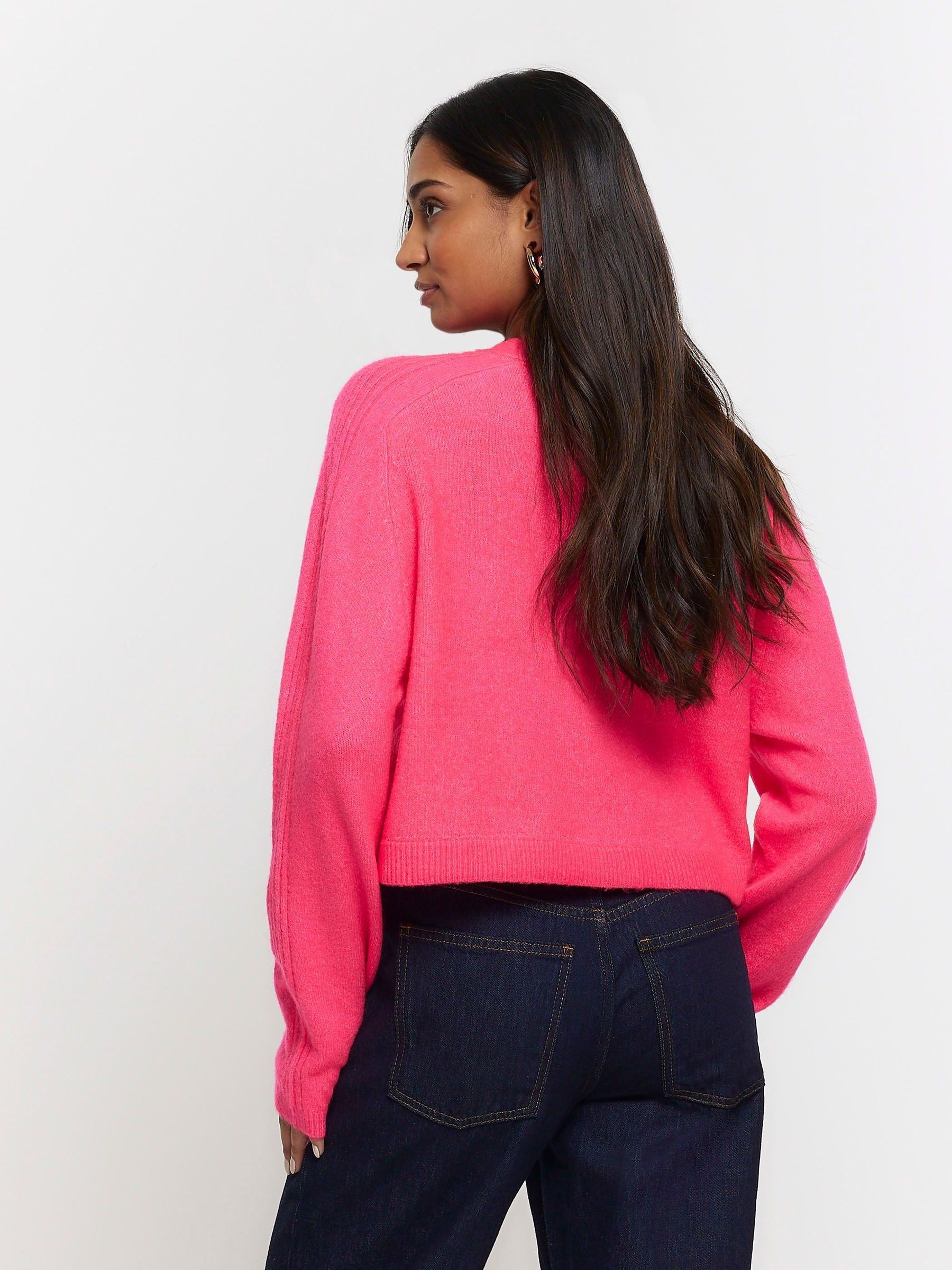 Pink cardigan river island discount