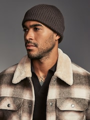 Brown Knitted Beanie Hat - Image 1 of 4