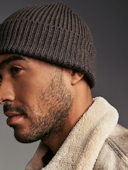 Brown Knitted Beanie Hat - Image 2 of 4