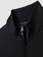 Reiss Navy Petras Elasticated Hem Zip-Front Bomber Jacket - Image 5 of 5