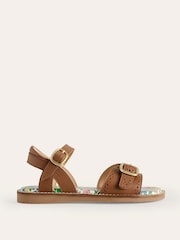 Boden Brown Leather Buckle Sandals - Image 1 of 3