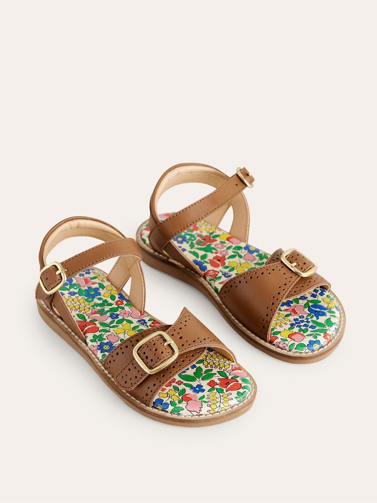 Boden Brown Leather Buckle Sandals - Image 2 of 3