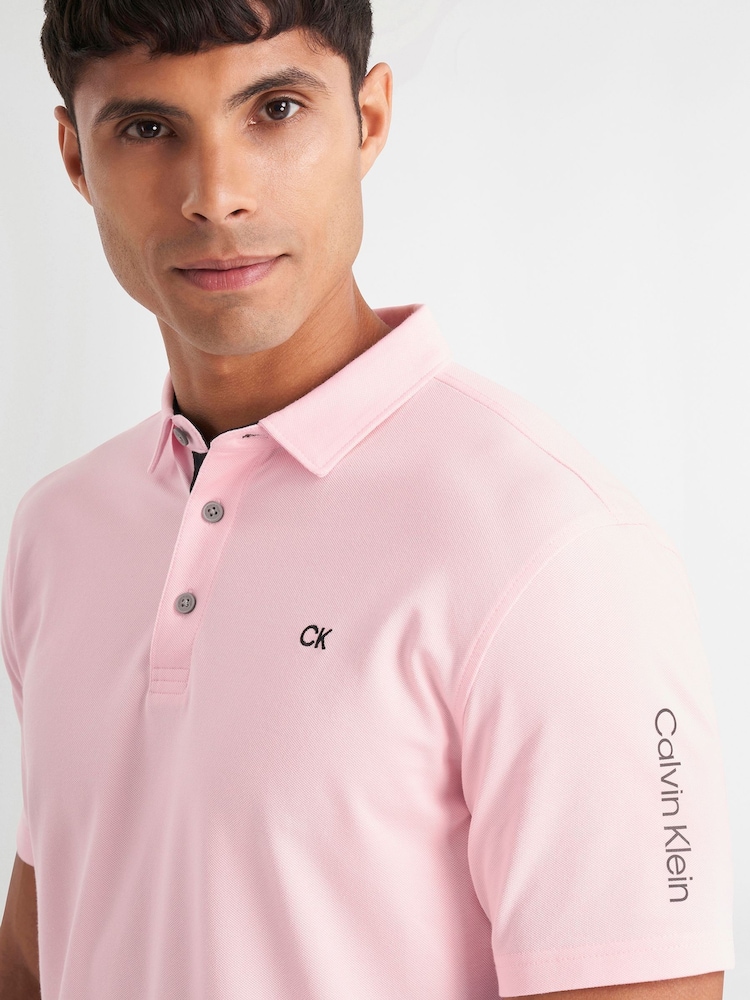 Różowy - Koszulka polo Calvin Klein Golf Uni - Image 6 of 11
