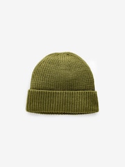 Olivno zelena - Pletena beanie kapa - Slika 3 iz 4