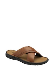 Dunlop Brown Crossover Mens Mules - Image 1 of 4