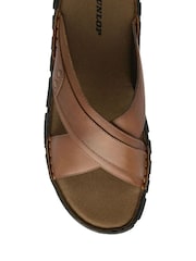 Dunlop Brown Crossover Mens Mules - Image 4 of 4