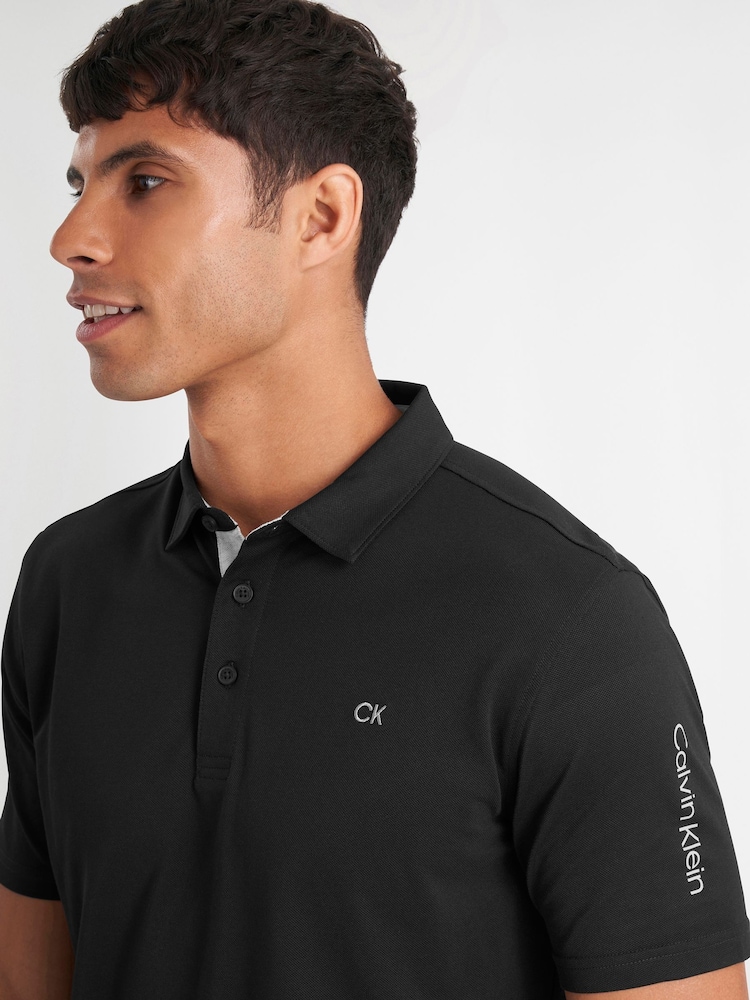 Czarny - Koszulka polo Calvin Klein Golf Uni - Image 8 of 9
