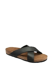 Dunlop Black Crossover Footbed Mens Mules - Image 1 of 4