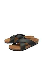 Dunlop Black Crossover Footbed Mens Mules - Image 2 of 4