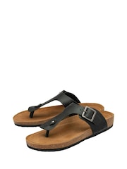 Dunlop Black Toe Post Mens Sandals - Image 1 of 3