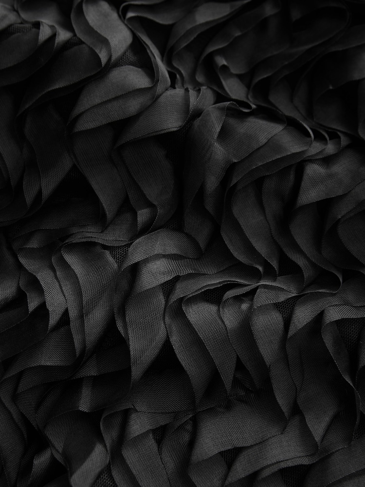 Black Halter Neck Ruffle Tank - Image 7 of 7
