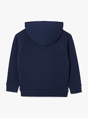 Lacoste Navy Stripe Logo 100% Cotton Hoodie - Image 5 of 8