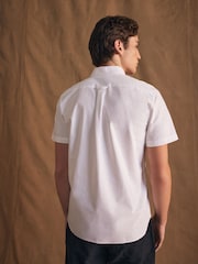 Lacoste Short Sleeve Oxford 100% Cotton Shirt - Image 3 of 6